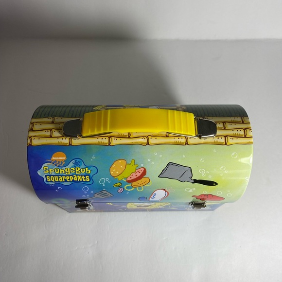 New SpongeBob employee of the month tin lunch box storage 2001 bag - Picture 6 of 8